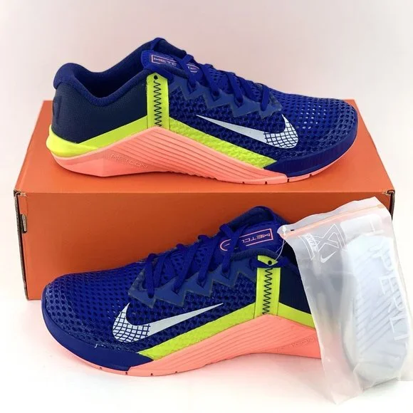 NEW Nike Metcon 6 Deep Royal Blue Mango Men's Cross Fit Training Shoes - Picture 1 of 12
